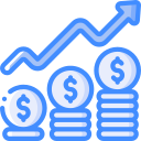 cash flow blue icon